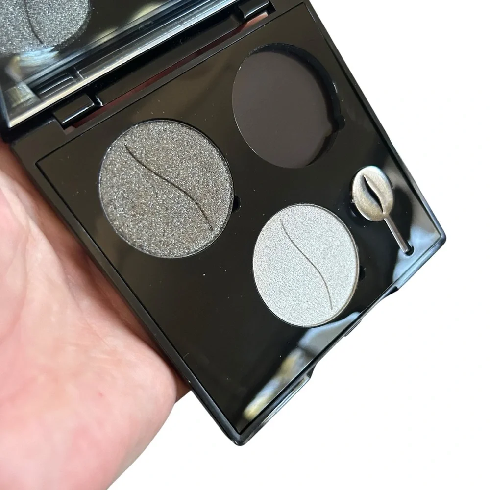 Sephora Custom Colorful Eyeshadow Case + 2 Shadows Black & Silver Refillable